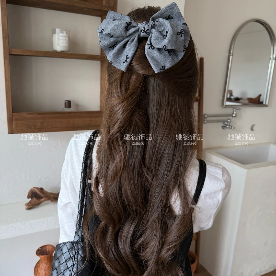 低调格蕾灰～不规则蝴蝶结扭扭夹后脑勺显发量抓夹秋冬后脑勺发夹