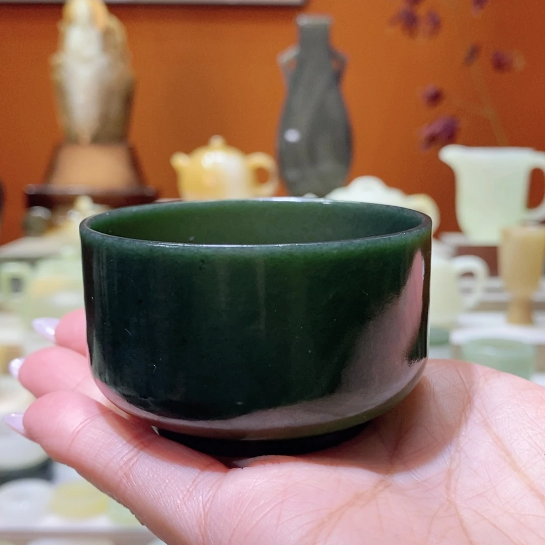 未镶嵌和田玉摆件和田玉青玉直腹杯120ml