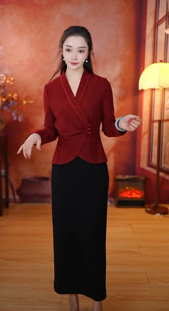 【境苍】新中式秋季休闲百搭羊毛打底衫