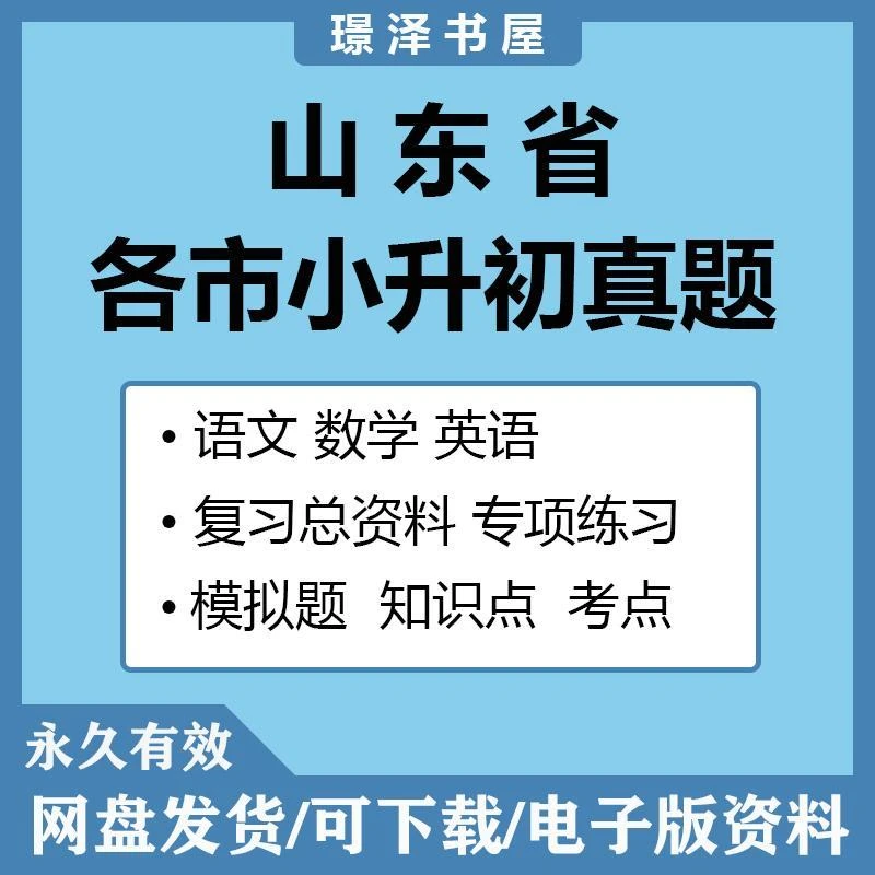 山东省各地小升初历年真题语文数学英语试卷总复习资料电子版