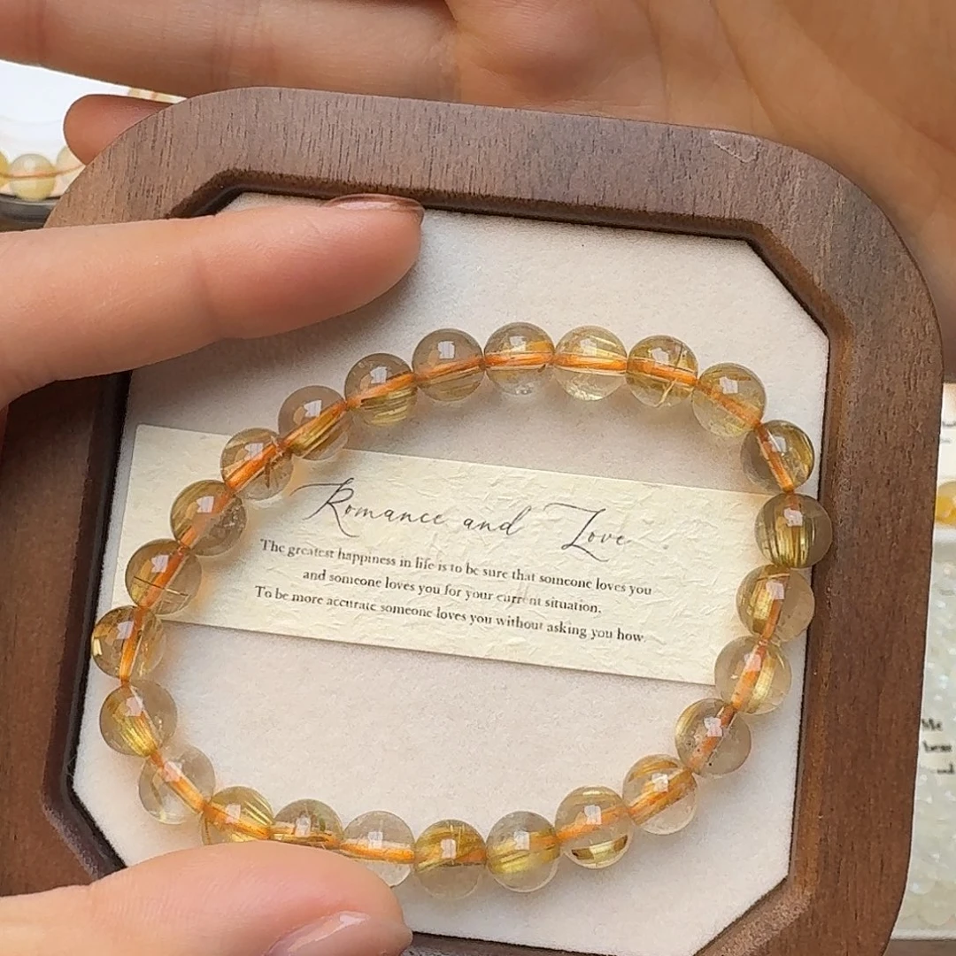 发晶未镶嵌手链发晶手链7mm