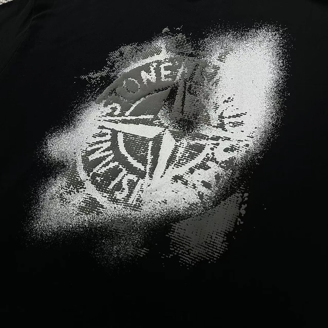 【葫芦岛】夏季重磅白墨直喷立体印花短袖男女宽松休闲T恤-HLD001