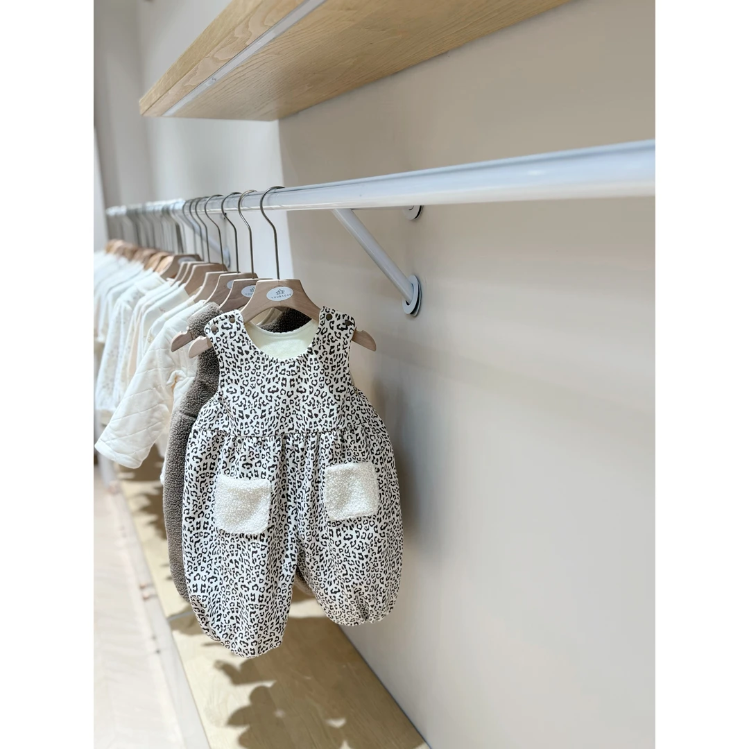 小雨家婴童优选冬季婴儿加厚夹棉豹纹背带裤儿童91625163