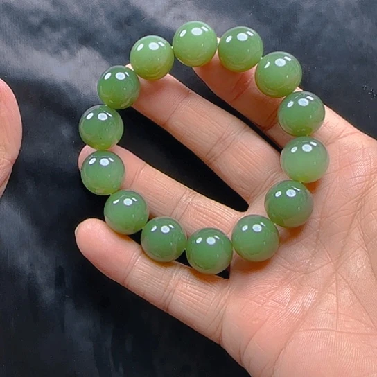 未镶嵌手链和田玉我**毛卡16无黑点无裂口