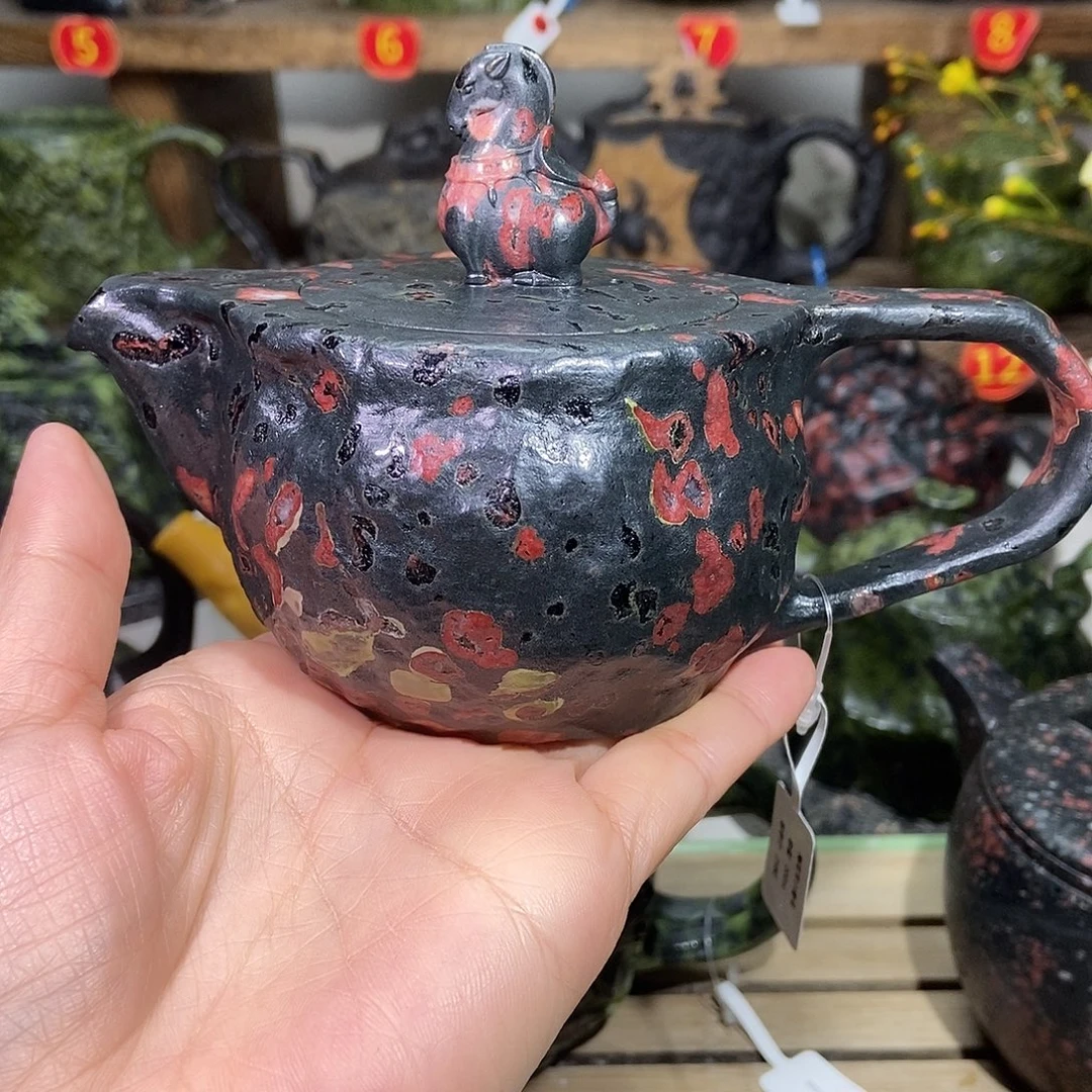 安山玉梅花玉随形壶200CC