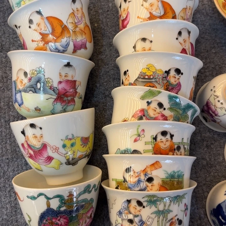 木***子手绘茶杯盖碗陶瓷