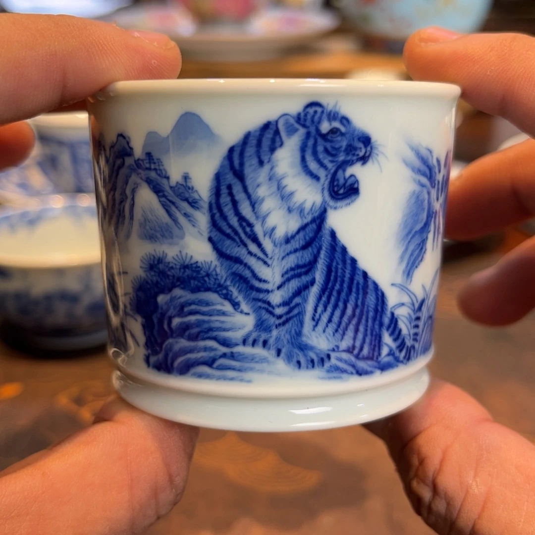 青花老虎主人杯一只