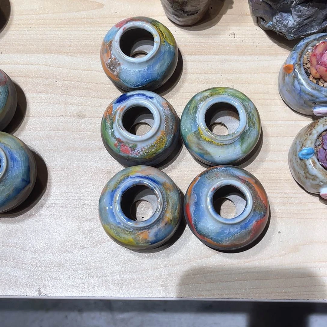 红陶清*五个小拇指盆