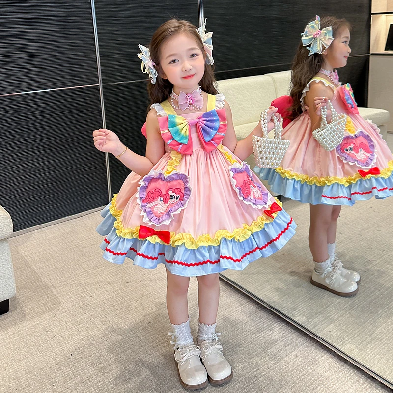 女童四季新品小马宝莉洛丽塔公主裙2025新款小女孩蝴蝶结生日礼裙
