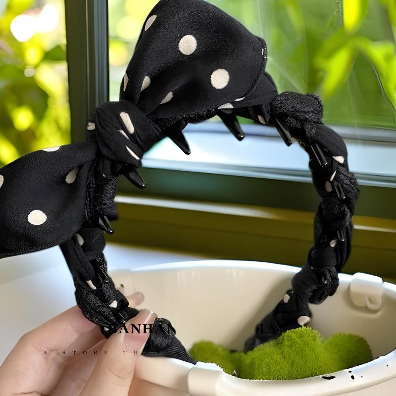 26号蝴蝶结波浪发箍女简约甜美温柔发饰时尚气质编织头箍优雅复古