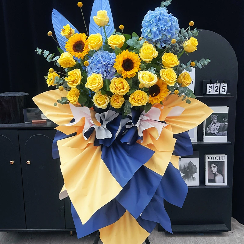 【蜜后花园】白雪公主黄玫瑰花束送女友闺蜜生日惊喜防水双色纸资材