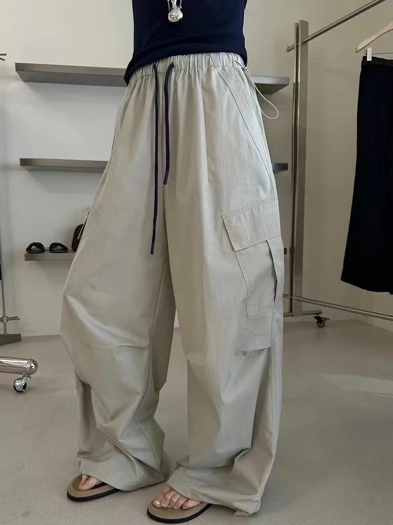 【小胖家】9911美式纯色抽绳工装休闲裤