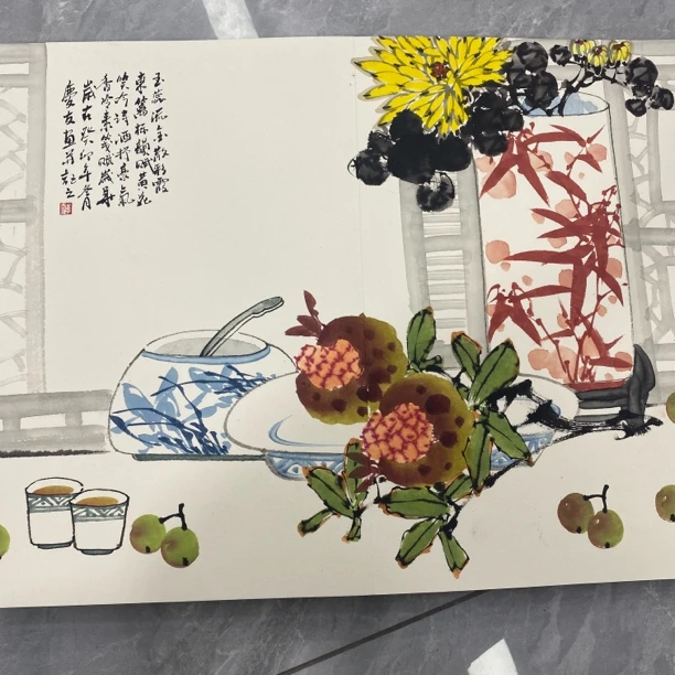 李老师花鸟册页十二页清供图