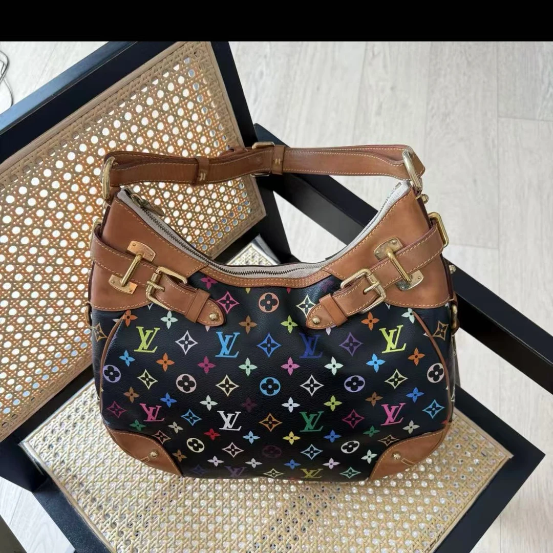 95新 LouisVuitton/路易威登 村上隆合作款 Greta绝版黑三彩
