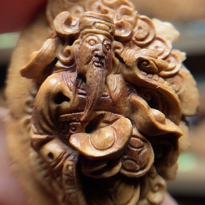 纯手工浮雕财神单颗