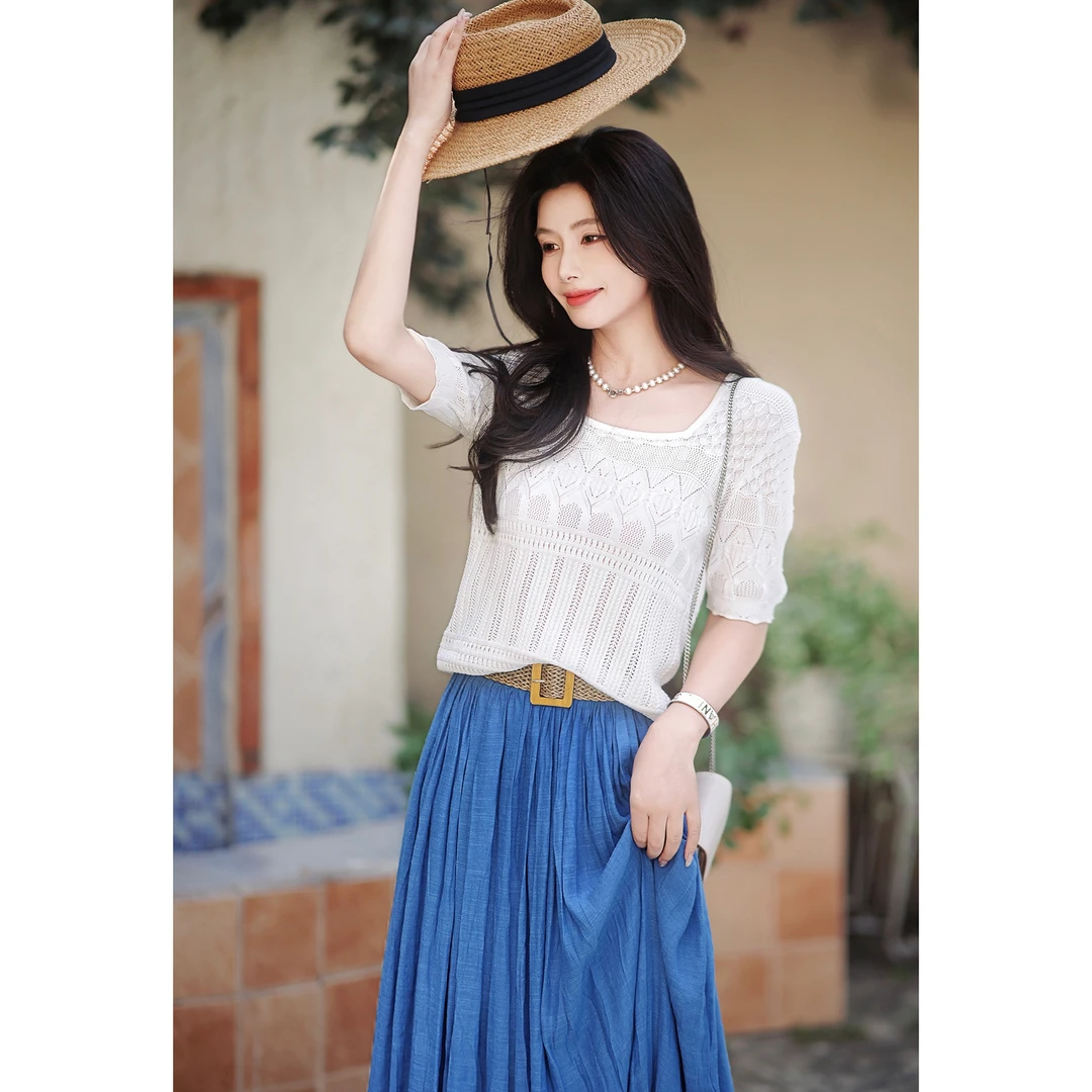 【赵大喜】夏威夷针织衫 | 真.丝*天.丝棉  方领/微宽松