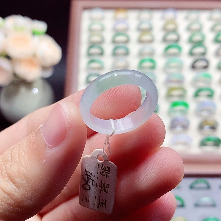 翡翠未镶嵌戒指17-18号