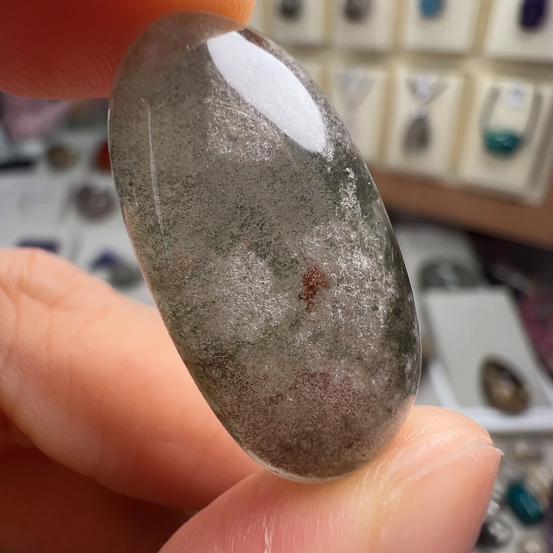 颈饰水晶银S925镶嵌天然幽灵水晶