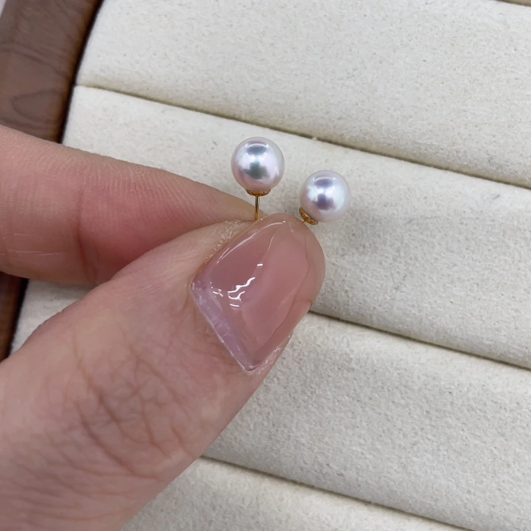 海水珍珠耳饰18K金镶嵌