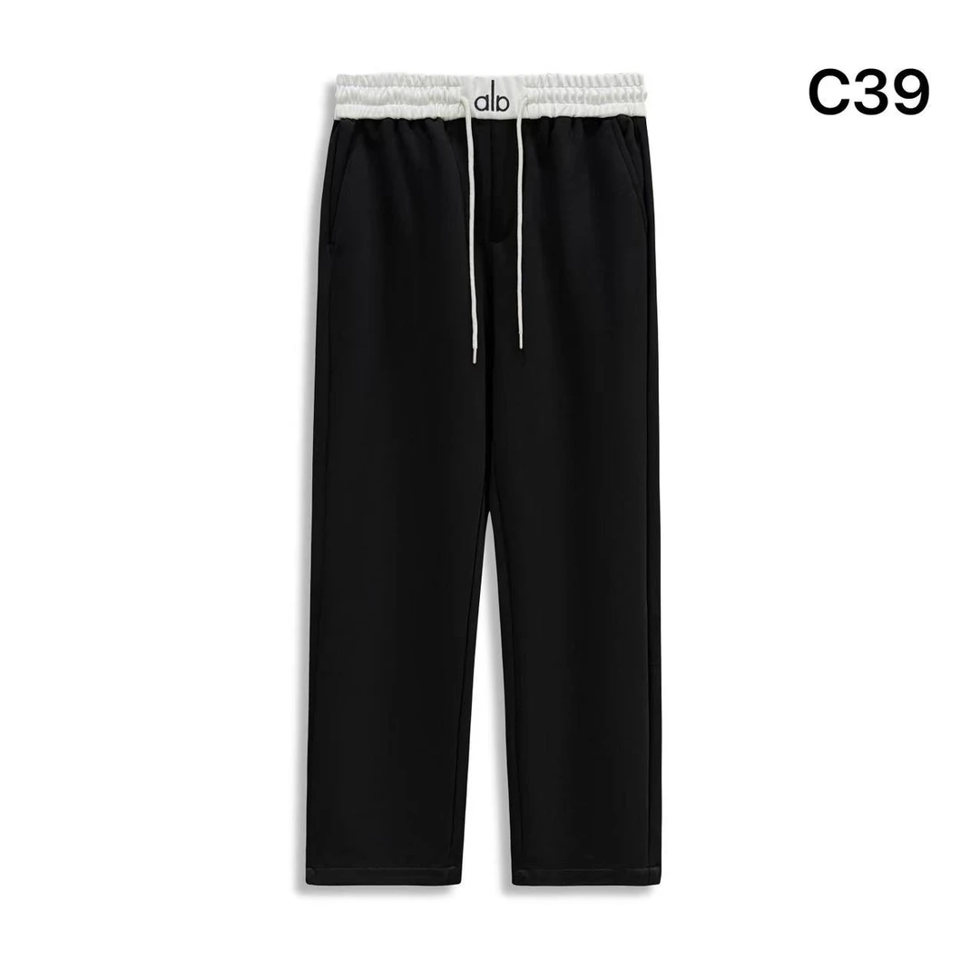 HI-C39-男士春夏纯色运动休闲直筒时尚百搭情侣宽松潮流长裤