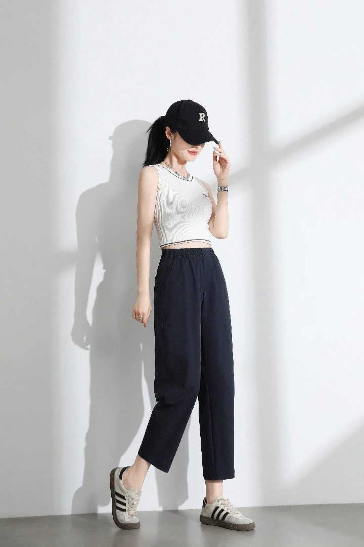 【卡蔻】5003夏季速干透气直筒休闲九分气球裤（裤长89）