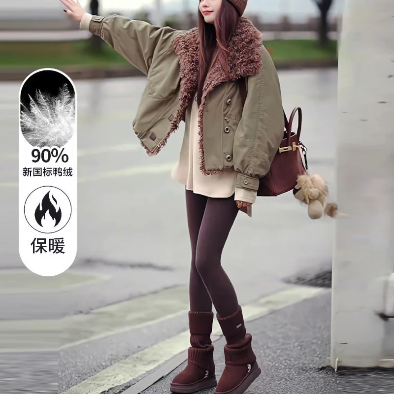 巨好看设计感短款羽绒服女小个子2025新款时尚保暖白鸭绒派克服潮