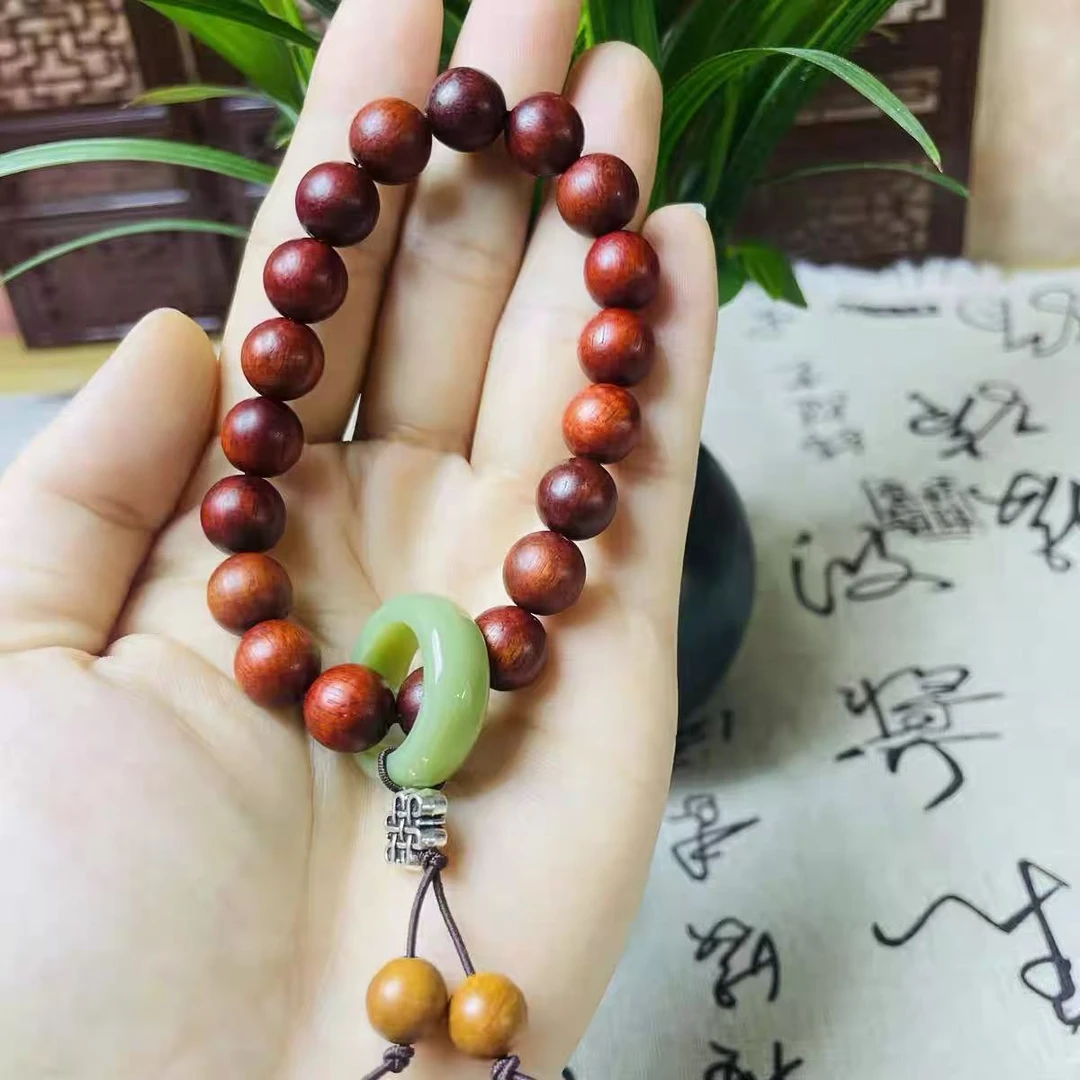 非金属木质手链 C0005红色跑环单圈手串