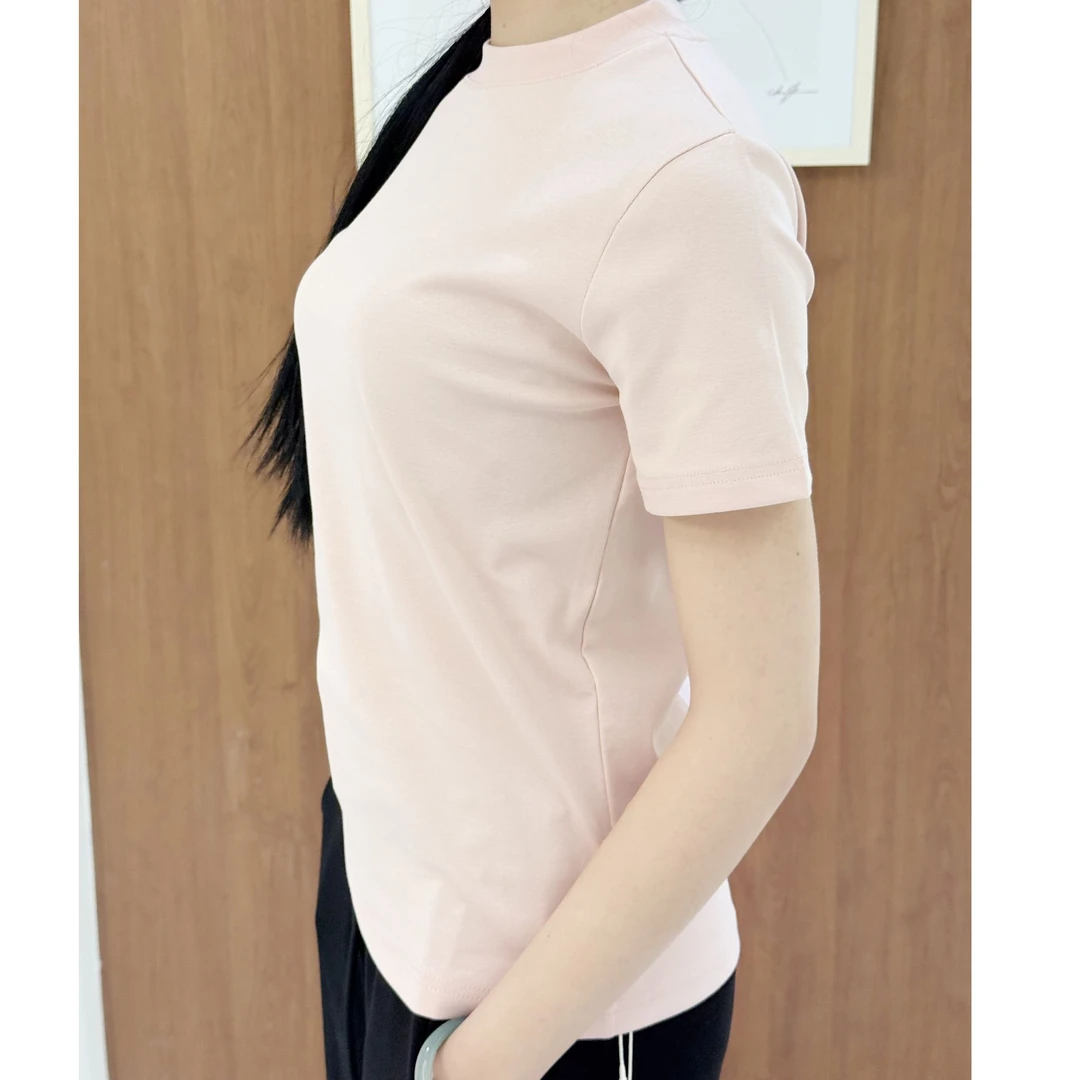 【2025鸥吉吉上新亲肤棉】欧若风短袖修身韩版简约纯色显瘦7625