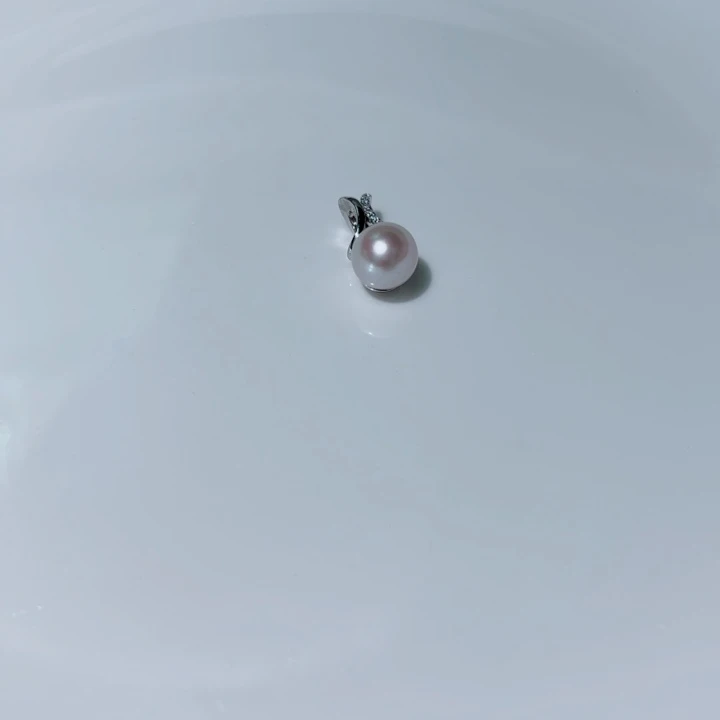 吊坠(不含链)银S925镶嵌淡水珍珠9-10mm
