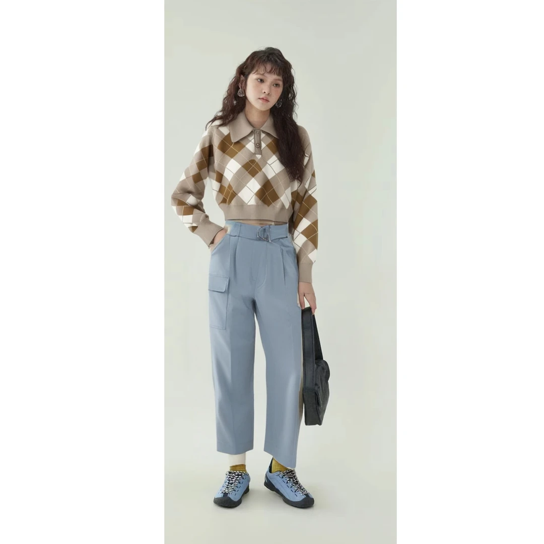 Mind Bridge/心桥蓝色时尚休闲裤 MB1245-MUPT121BLL