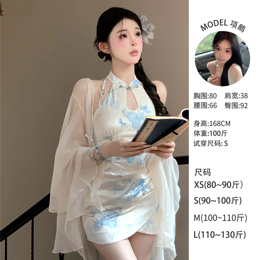 天鹅er 【落花为信】2025气质古风印花仙女连衣裙E24Q1739