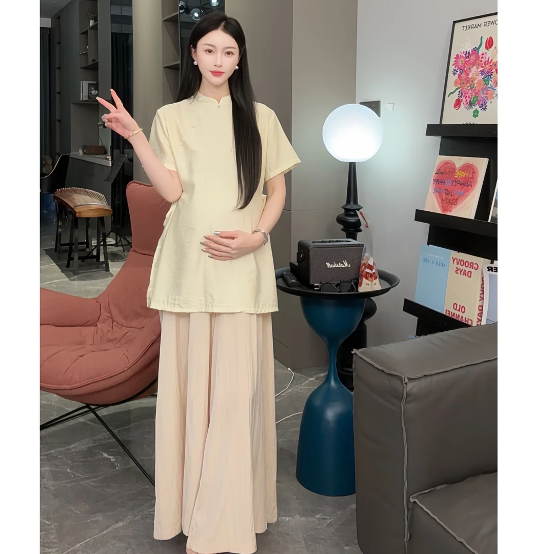 孕妇爆款洋气2025新款洋气新中式国风精品设计感上衣半身裤裙套装