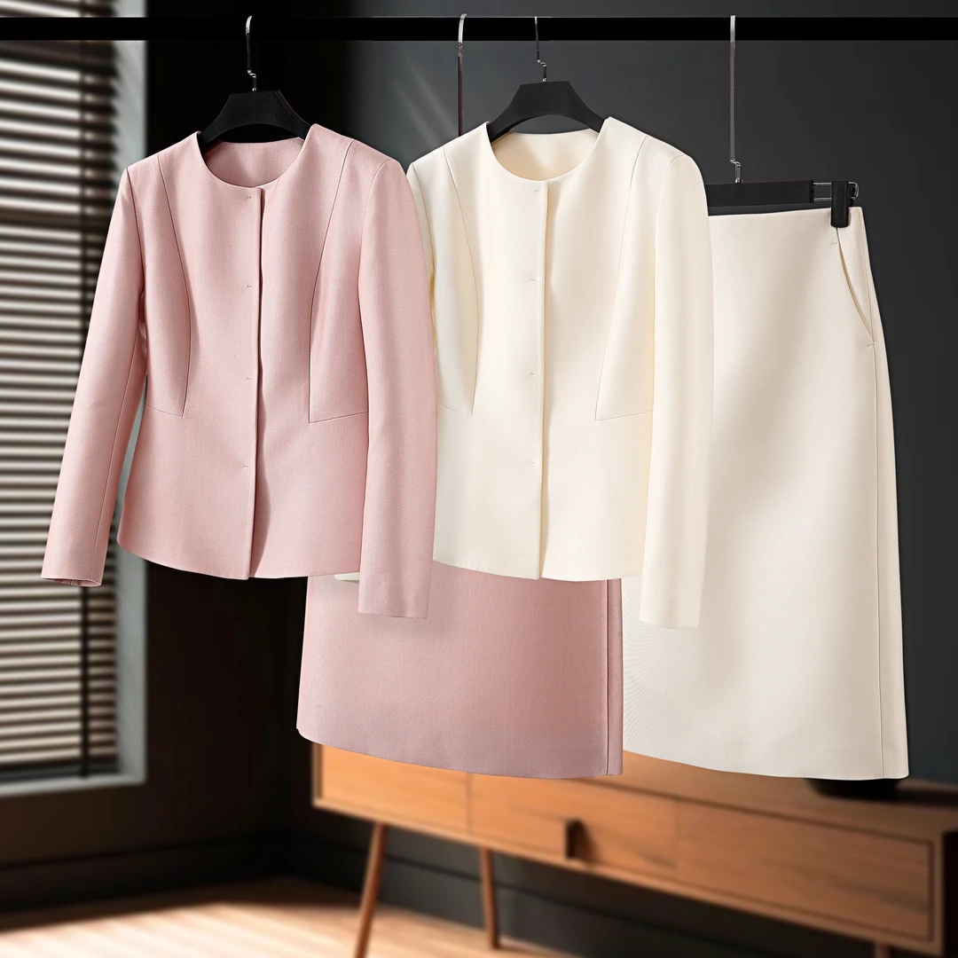 新春贺岁深圳南油高级纯色修身荷叶边型单排扣西服显瘦气质女士