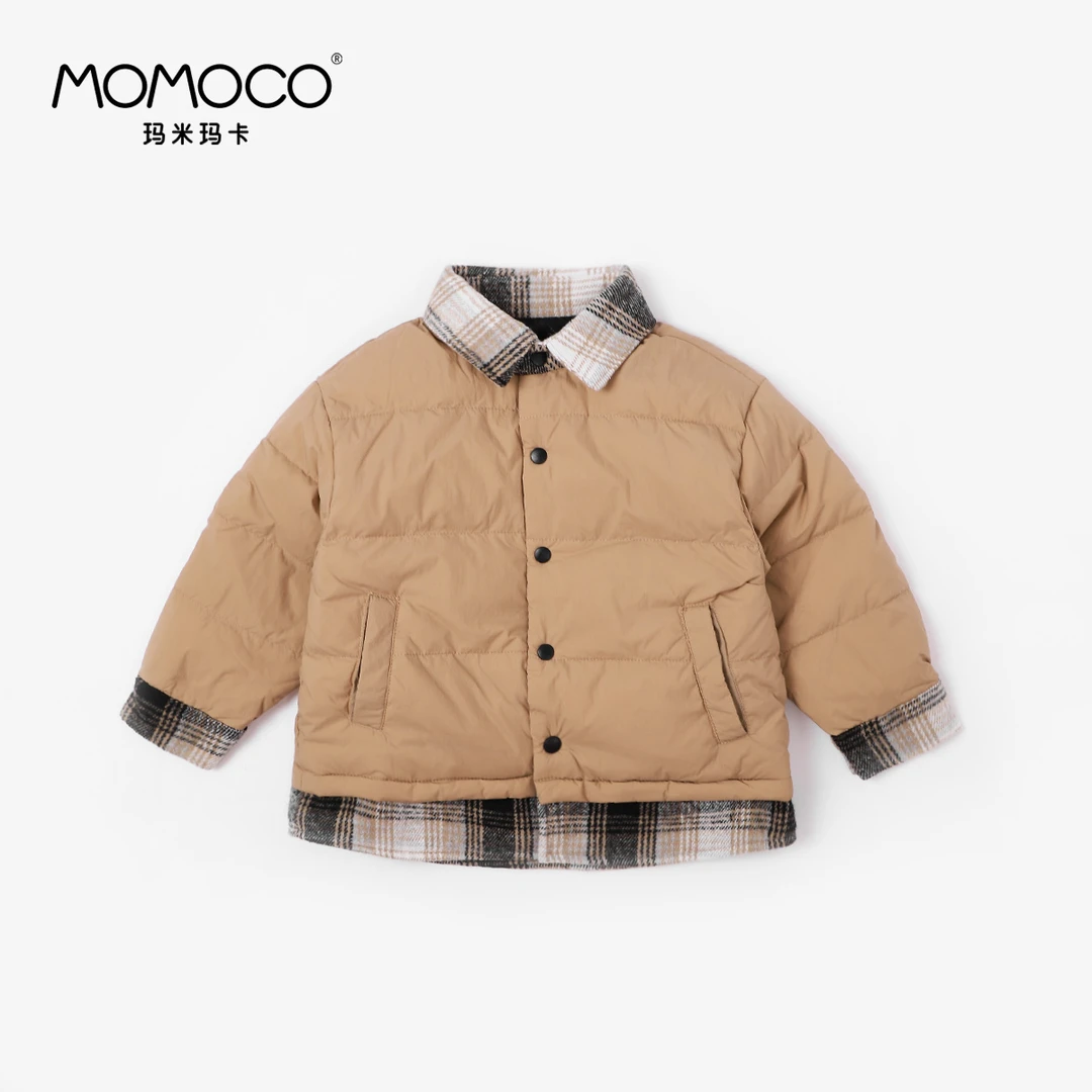 MOMOCO羽绒服儿童装冬季保暖洋气百搭时尚连帽羽绒服75430102020