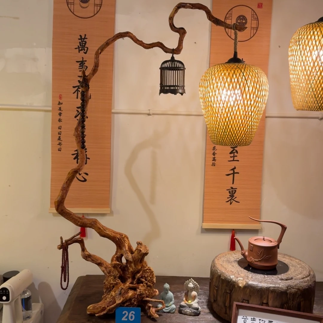 木杜鹃根自然根艺造景台灯孤品