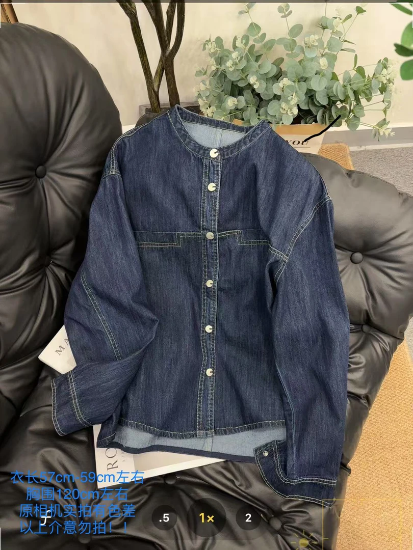 【七安倩】设计感宽松牛仔衬衫