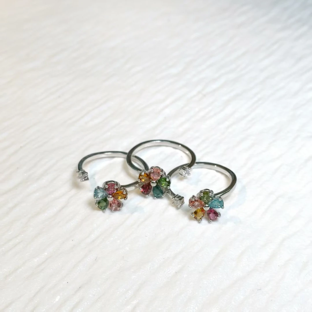 【书记甄选】天然碧玺旋转戒指 多样性发一件 3614QQ