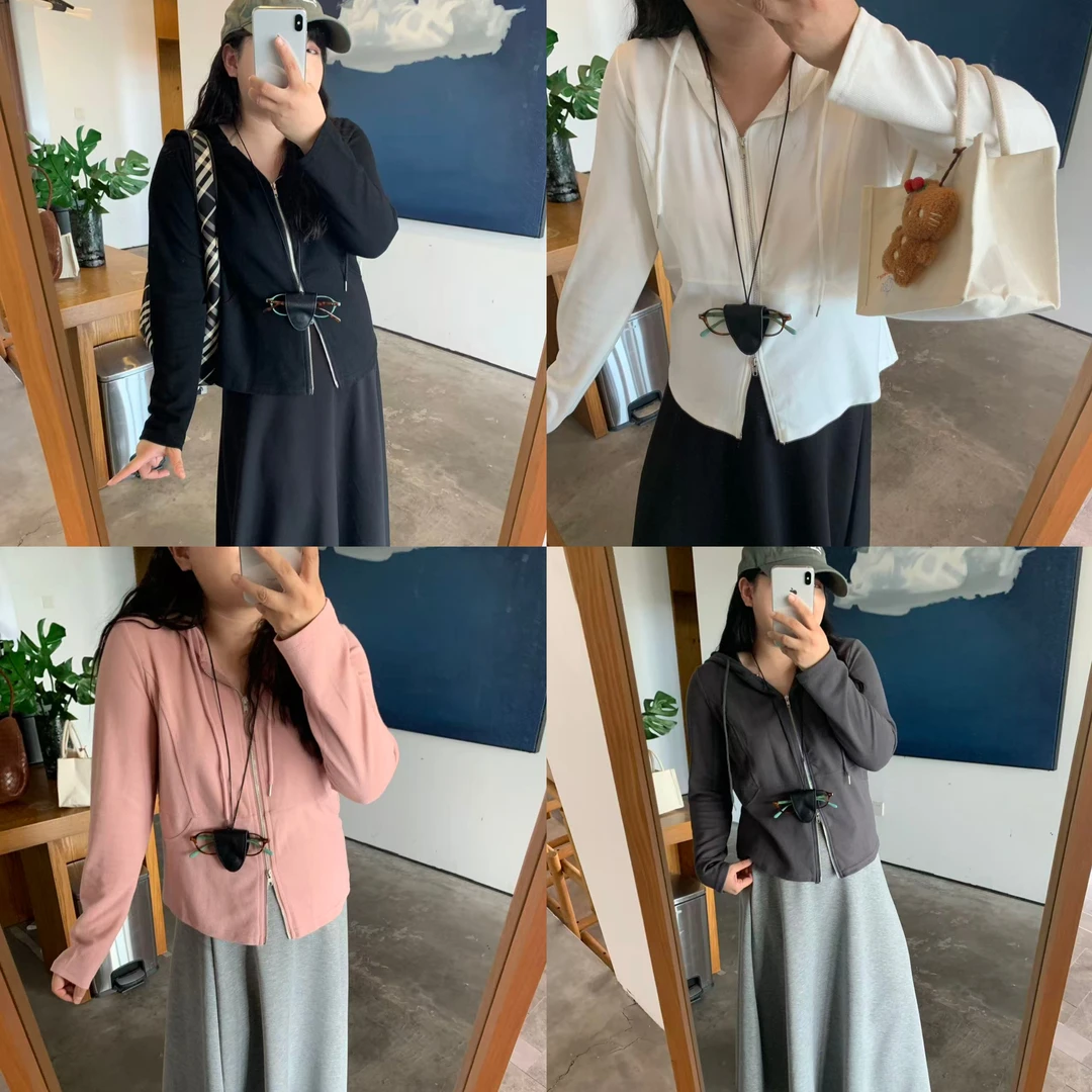 【鱼白专属】【运补6-10】2025早秋新款显瘦休闲时尚连帽开衫上衣卫衣