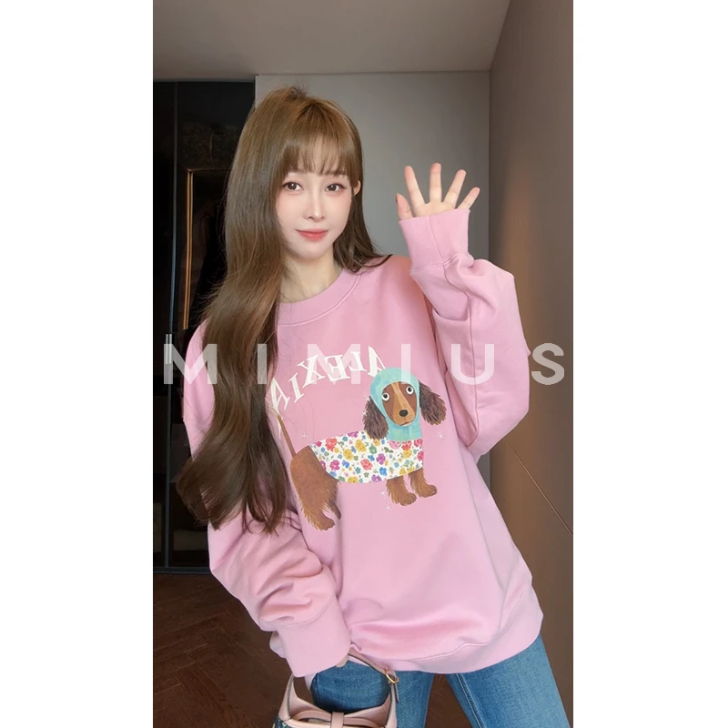 【mimius】P 韩系可爱减龄腊肠狗印花套头卫衣 G08260