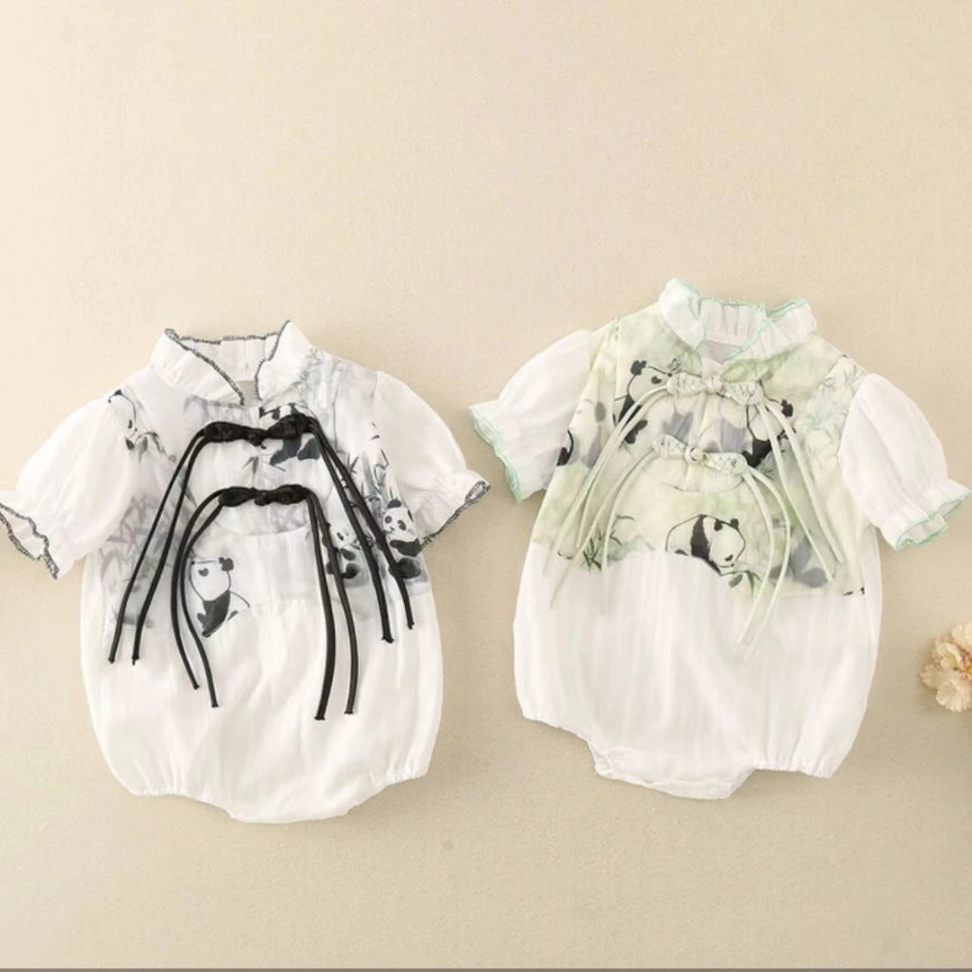 0279夏季婴幼儿宝宝复古新生儿薄款中国风包屁衣儿童节父亲节满月