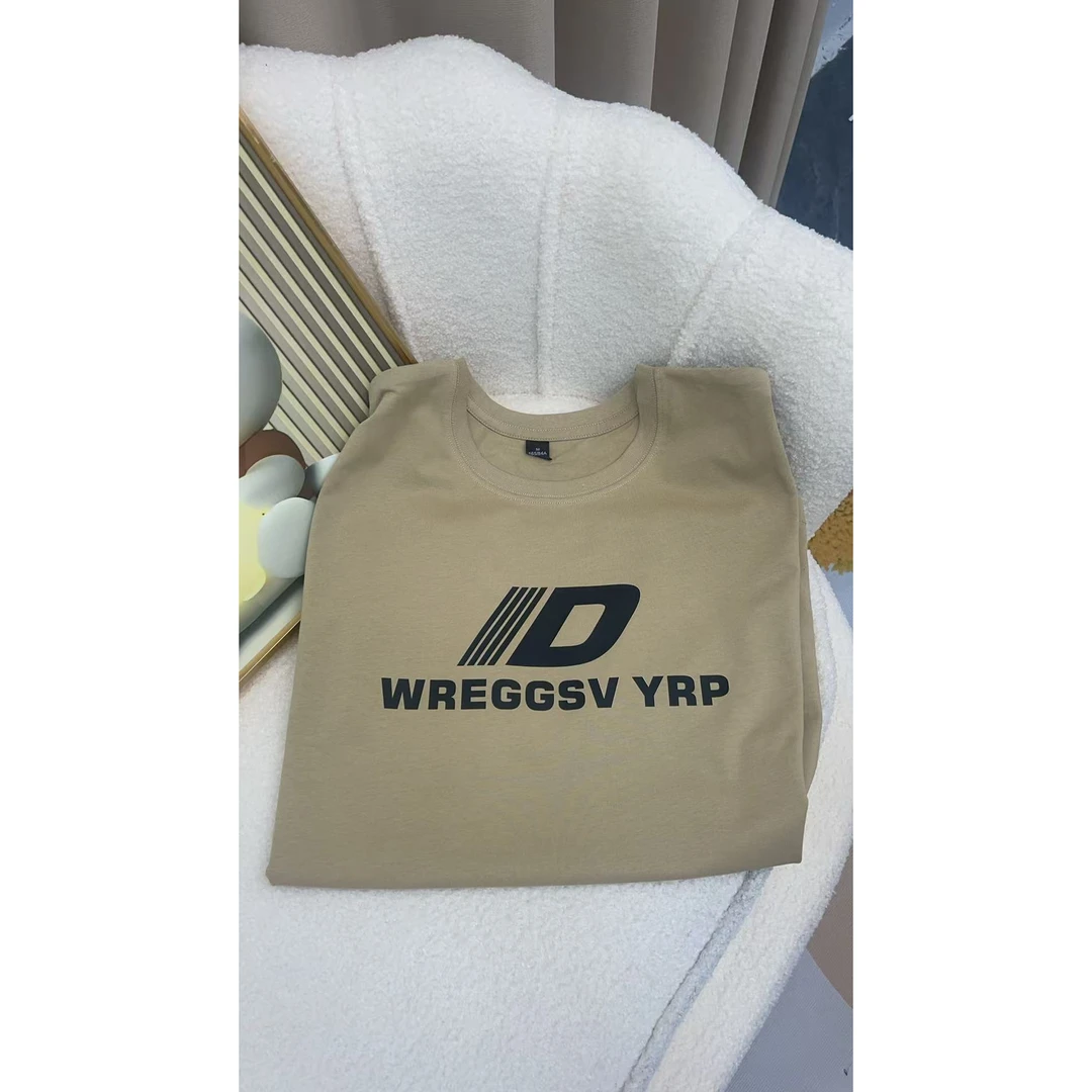 T37款号#夏季男女T恤短袖女上衣重磅纯棉潮牌字母印花大码情侣