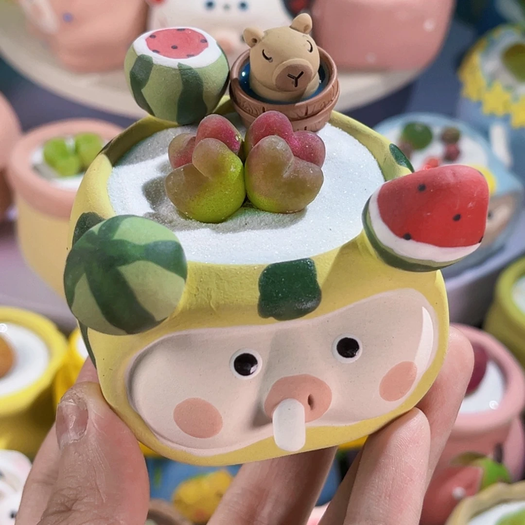 099手工盆四头毛汉尼连盆带土包邮