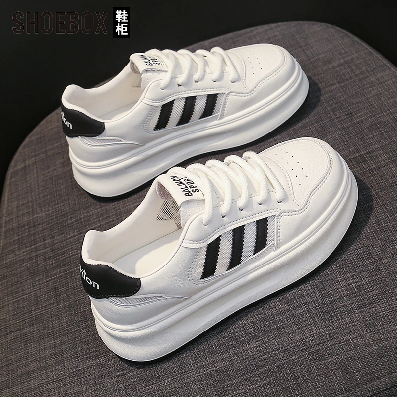 SHOEBOX鞋柜踩屎感小白鞋女2025秋季新款爆款百搭轻便运动板鞋