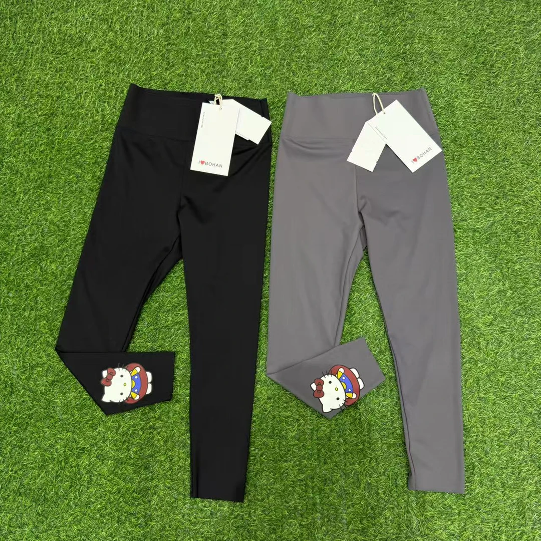 欧洲站IBOHAN秀秀家2025春季新品手绘猫咪打底裤休闲裤欧货潮牌女