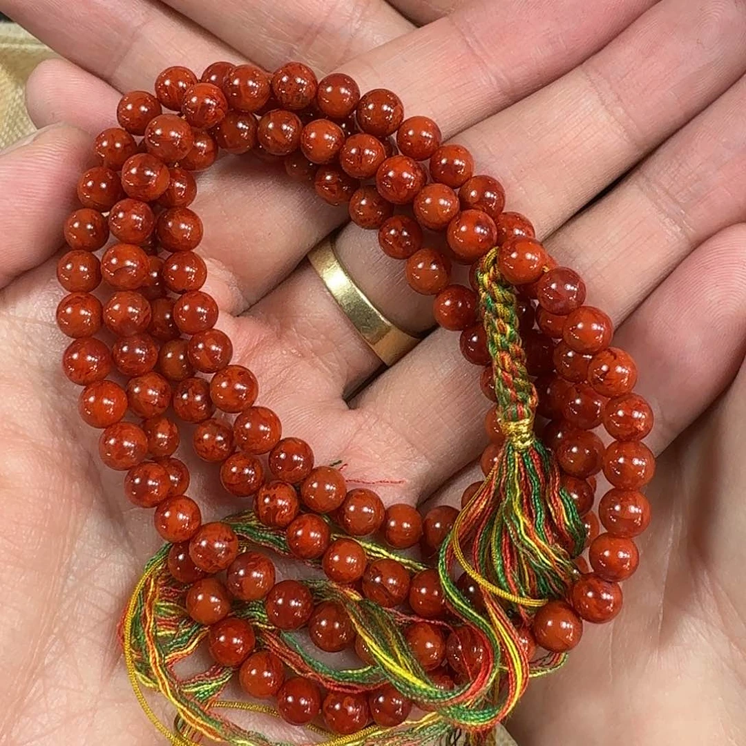 南红玛瑙手链未镶嵌项链多圈原矿南红高品妖火焰虎皮5.8mm