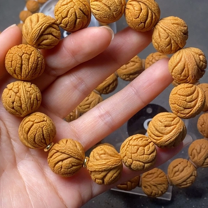 文玩核桃手串秦岭野生龙纹桃核19