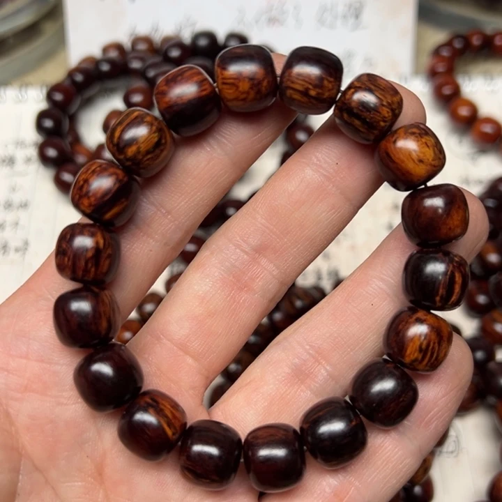 降真香手串/手链海南红降1112老型黑金虫漏
