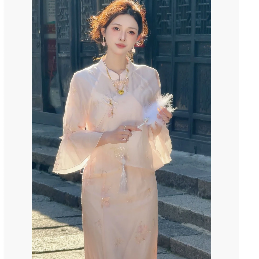 【婉婉定制】【桃花仙】新中式欧若风国风网红套装CDW5TZ7791A