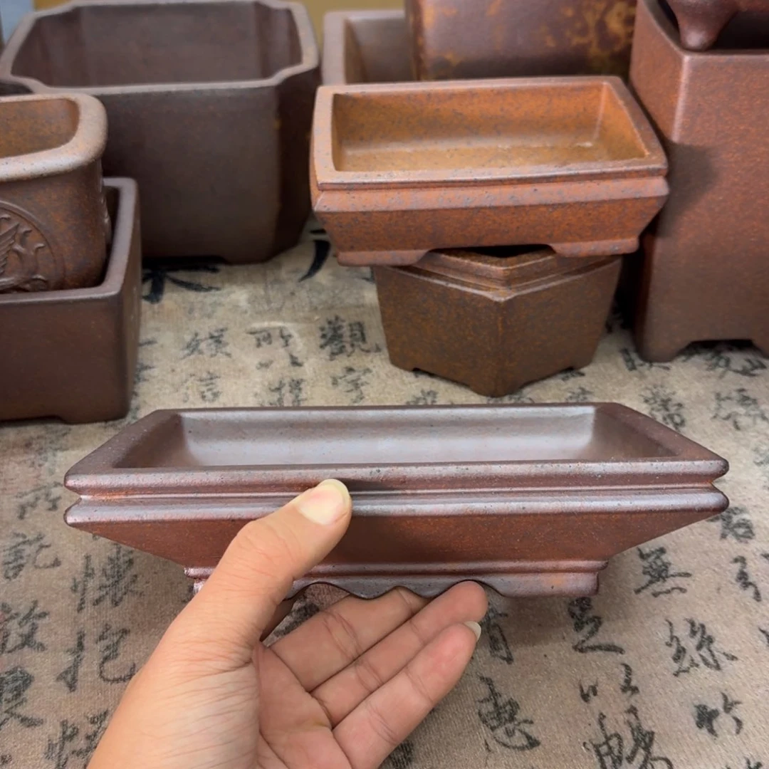 紫砂花盆12号宜兴紫砂正品19x13.5x3