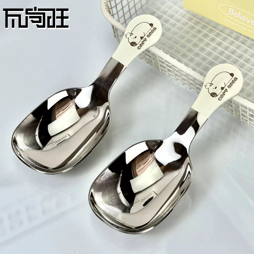 瓦尚旺咖啡勺西瓜勺短柄家用卡皮巴拉超可爱茶叶勺咖啡豆量勺